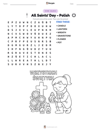 All Saints' Day - Polish printable worksheet preview