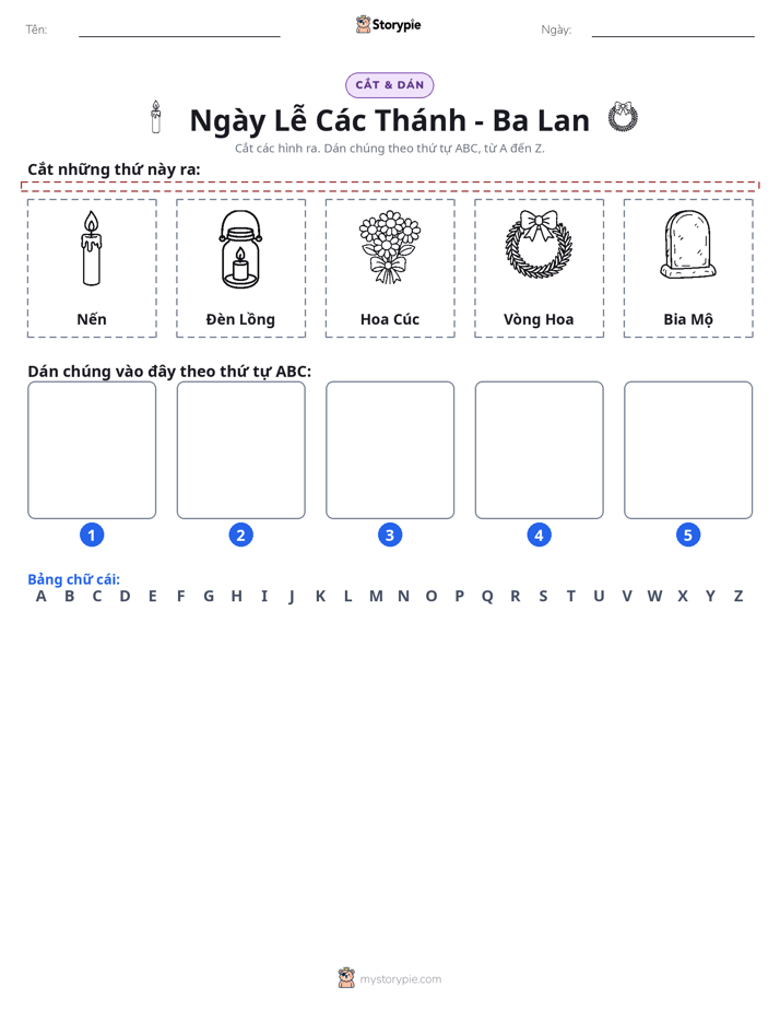 Cắt & Dán Chữ Cái