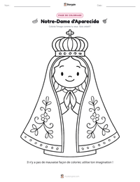 Aperçu de la feuille de travail imprimable Notre-Dame d'Aparecida