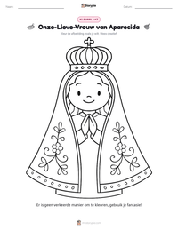 Onze-Lieve-Vrouw van Aparecida afdrukbare werkblad voorbeeld