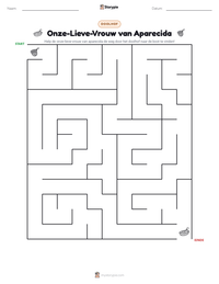 Onze-Lieve-Vrouw van Aparecida afdrukbare werkblad voorbeeld
