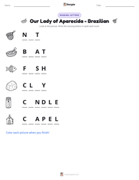 Our Lady of Aparecida - Brazilian printable worksheet preview