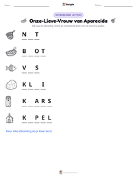 Onze-Lieve-Vrouw van Aparecida afdrukbare werkblad voorbeeld