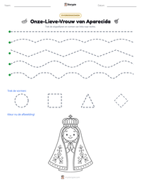 Onze-Lieve-Vrouw van Aparecida afdrukbare werkblad voorbeeld