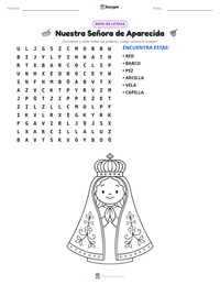 Vista previa de la hoja de trabajo imprimible de Nuestra Señora de Aparecida