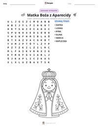 Podgląd drukowalnego arkusza ćwiczeń Matka Boża z Aparecidy