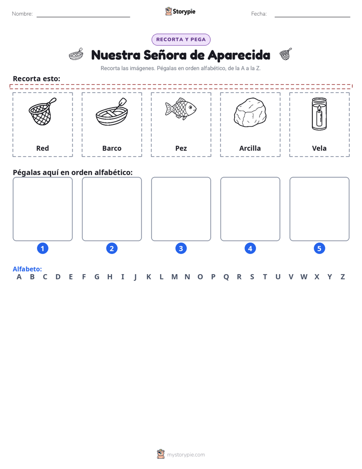 Cortar y Pegar el Alfabeto