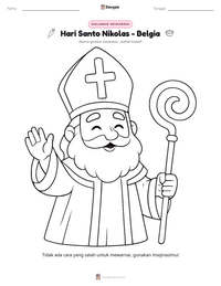 Prabaca lembar kerja cetak Hari Santo Nikolas - Belgia