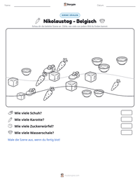 Nikolaustag - Belgisch druckbare Arbeitsblatt Vorschau