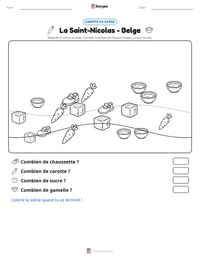 Aperçu de la feuille de travail imprimable La Saint-Nicolas - Belge