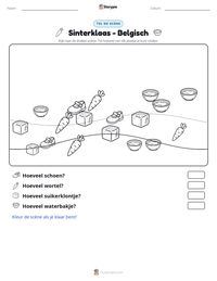 Sinterklaas - Belgisch afdrukbare werkblad voorbeeld