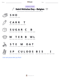 Saint Nicholas Day - Belgian printable worksheet preview
