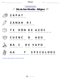 Vista previa de la hoja de trabajo imprimible de Día de San Nicolás - Bélgica