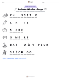 Aperçu de la feuille de travail imprimable La Saint-Nicolas - Belge