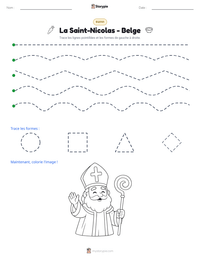 Aperçu de la feuille de travail imprimable La Saint-Nicolas - Belge