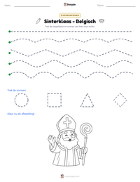 Sinterklaas - Belgisch afdrukbare werkblad voorbeeld