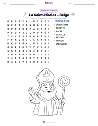 Aperçu de la feuille de travail imprimable La Saint-Nicolas - Belge