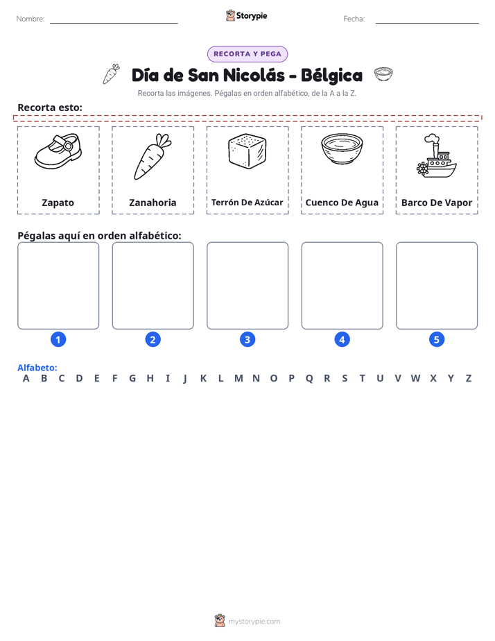 Cortar y Pegar el Alfabeto