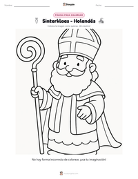 Vista previa de la hoja de trabajo imprimible de Sinterklaas - Holandés