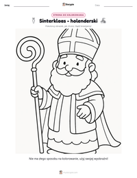Podgląd drukowalnego arkusza ćwiczeń Sinterklaas - holenderski