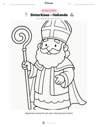 Sinterklaas - Hollanda yazdırılabilir çalışma sayfası önizlemesi