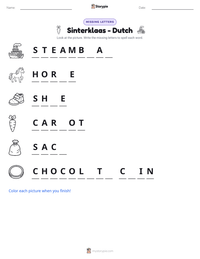 Sinterklaas - Dutch printable worksheet preview