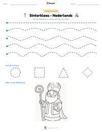 Sinterklaas - Nederlands afdrukbare werkblad voorbeeld