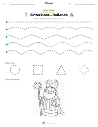 Sinterklaas - Hollanda yazdırılabilir çalışma sayfası önizlemesi