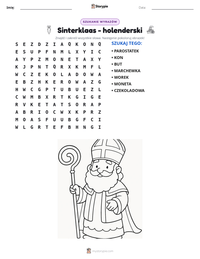 Podgląd drukowalnego arkusza ćwiczeń Sinterklaas - holenderski