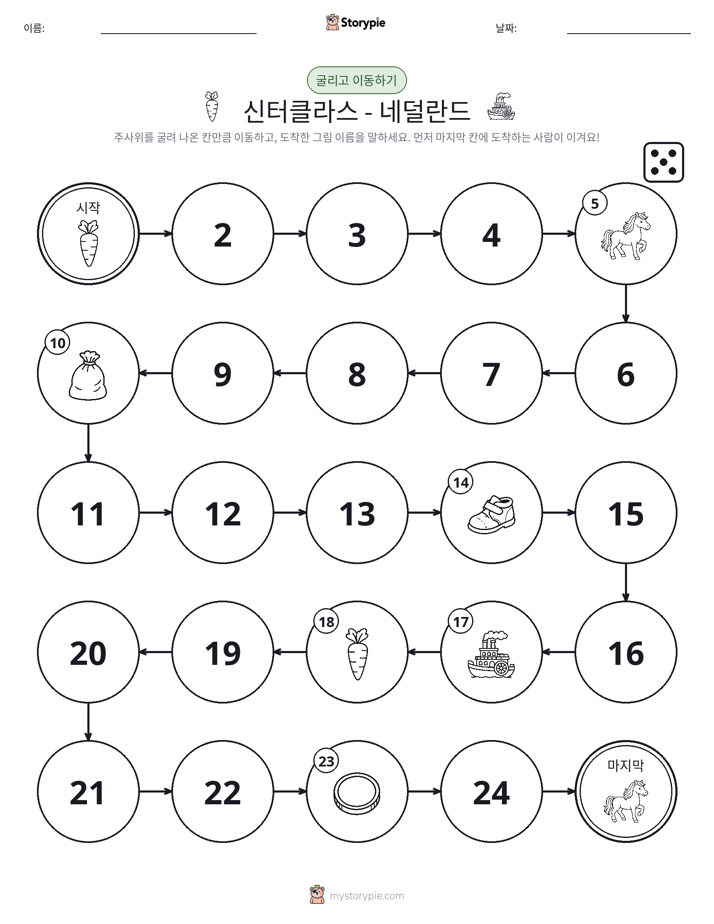 주사위 굴리고 이동하기 게임