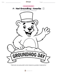 Prabaca lembar kerja cetak Hari Groundhog - Amerika