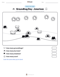 Groundhog Day - American printable worksheet preview