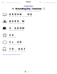 Groundhog Day - American printable worksheet preview