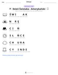 Podgląd drukowalnego arkusza ćwiczeń Dzień Świstaka - Amerykański