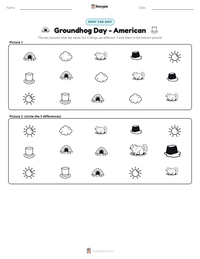 Groundhog Day - American printable worksheet preview