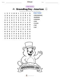 Groundhog Day - American printable worksheet preview