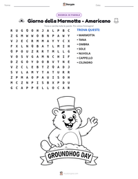 Anteprima della scheda stampabile di Giorno della Marmotta - Americano