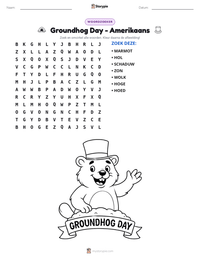 Groundhog Day - Amerikaans afdrukbare werkblad voorbeeld