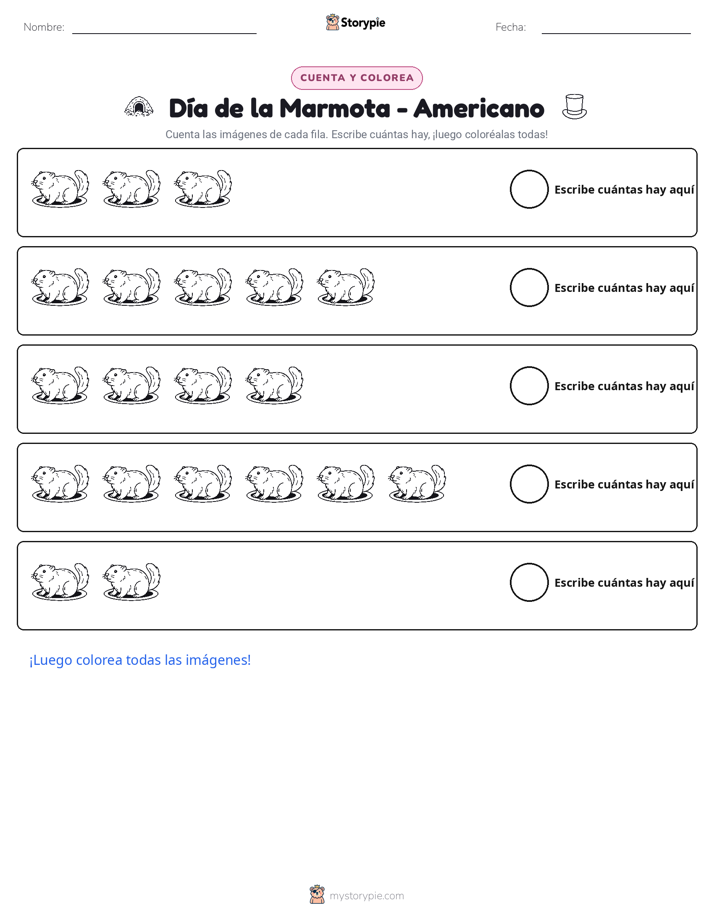 Contar y Colorear