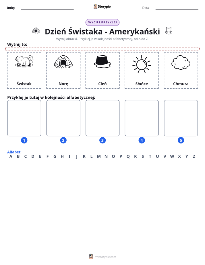 Wytnij i Wklej Alfabet