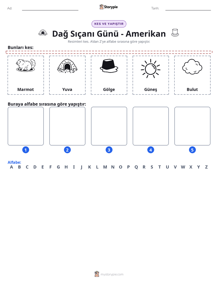 Kes & Yapıştır Alfabe