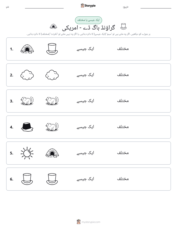 ایک جیسا یا مختلف