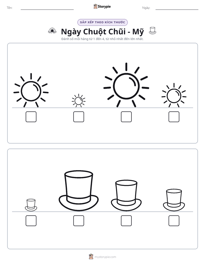 Thứ Tự Kích Thước