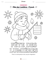 Fête des Lumières - French printable worksheet preview