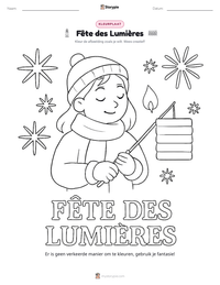 Fête des Lumières afdrukbare werkblad voorbeeld