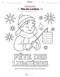 Prévia da folha de atividades imprimível Fête des Lumières