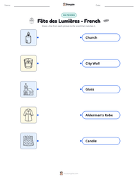 Fête des Lumières - French printable worksheet preview