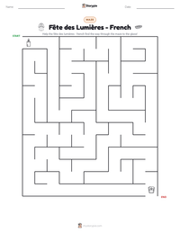 Fête des Lumières - French printable worksheet preview