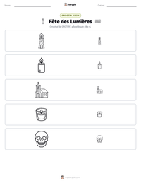 Fête des Lumières afdrukbare werkblad voorbeeld