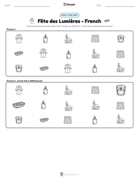 Fête des Lumières - French printable worksheet preview
